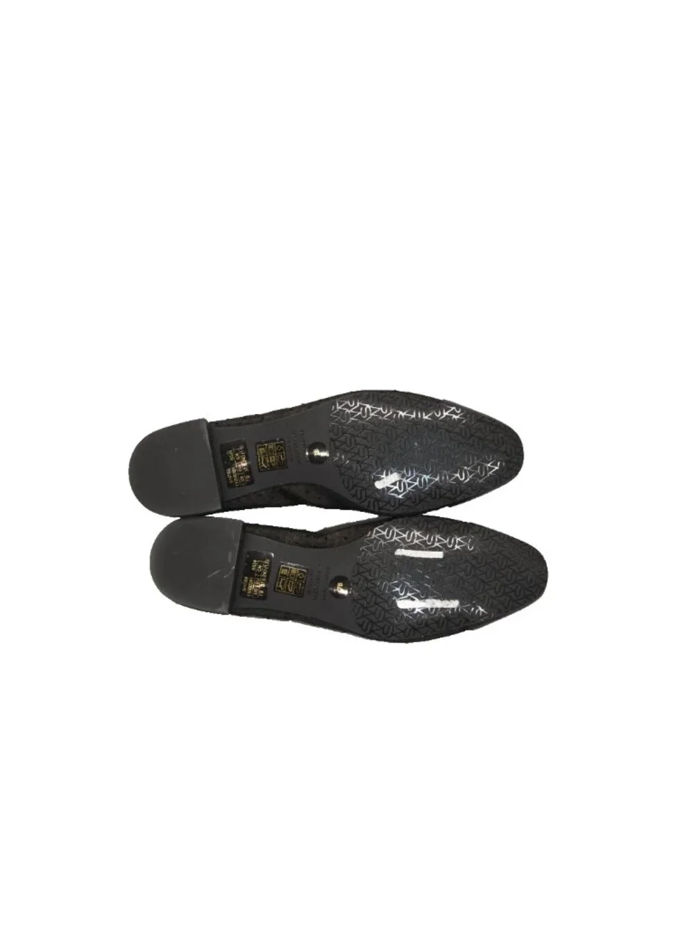$480 STUART WEITZMAN Pin Dot Leather & Mesh Bow Flats BALLET BLACK 7 (PD17)